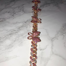 Load image into Gallery viewer, Butterfly Cuban Link Choker VVS Necklace Womens Gold Silver Pink Cubic Zirconia Icy Bae Icy Szn UK Worldwide Shipping  Kylie Jenner Kim Kardashian Jewellery 
